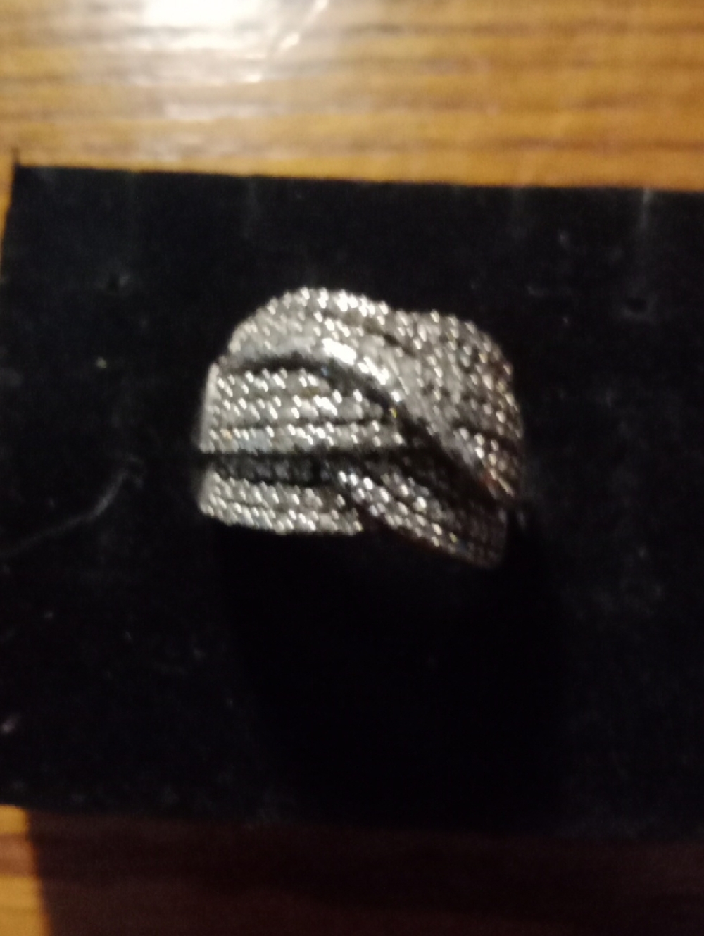 Pave Crystal Statement Ring - Silver Tone